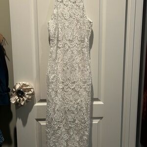 Charlotte Russe White Lace Backless Dress